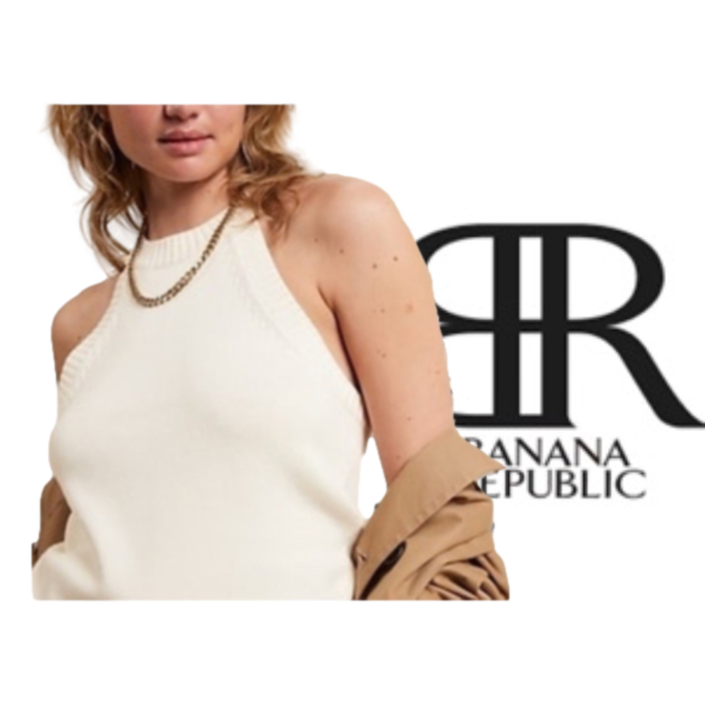 Banana Republic Cotton Knit Halter Tank in Snow Day colour, size Large - Picture 9 of 10